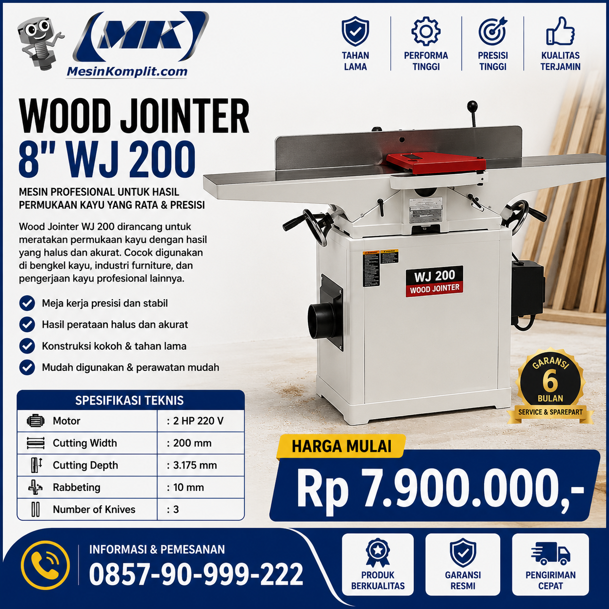 Wood Jointer 8in WJ2...